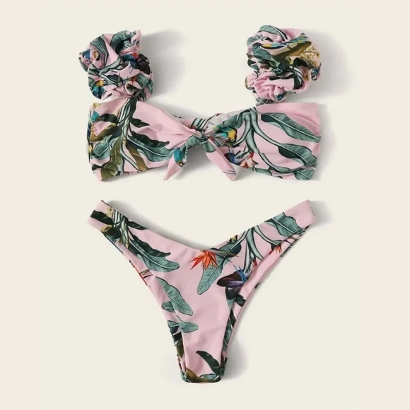 NEW! “Pattie” Tropical Print Cap Sleeve Bikini - Picture 10 of 15